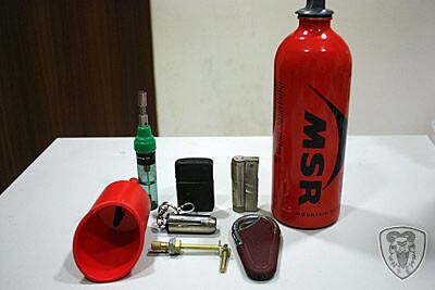 汽化燈爐 (瓦斯燈爐) 常用小工具 - 點火器 + 注油漏斗 + 儲油瓶